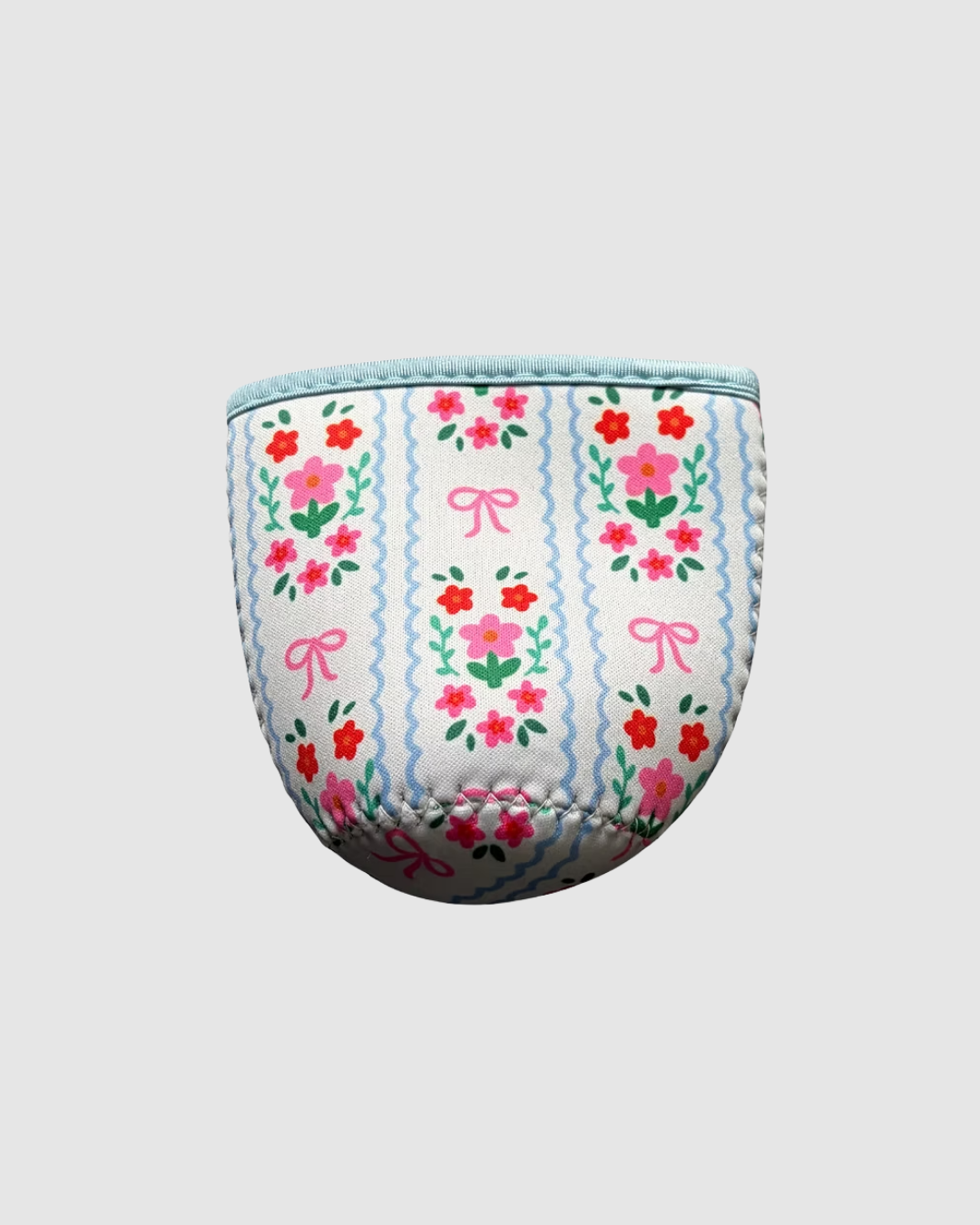 Blue Rosy Ribbon Cup Sleeve